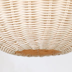 Oriental Beige Rattan Globe Pendant Light Fixture for Indoor