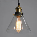 Old School Hardwired Globe/Barrel/Warehouse Clear Glass Pendant for Indoor with Grey/Translucent/Amber Vitreous Shade