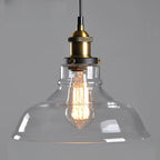 Old School Hardwired Globe/Barrel/Warehouse Clear Glass Pendant for Indoor with Grey/Translucent/Amber Vitreous Shade