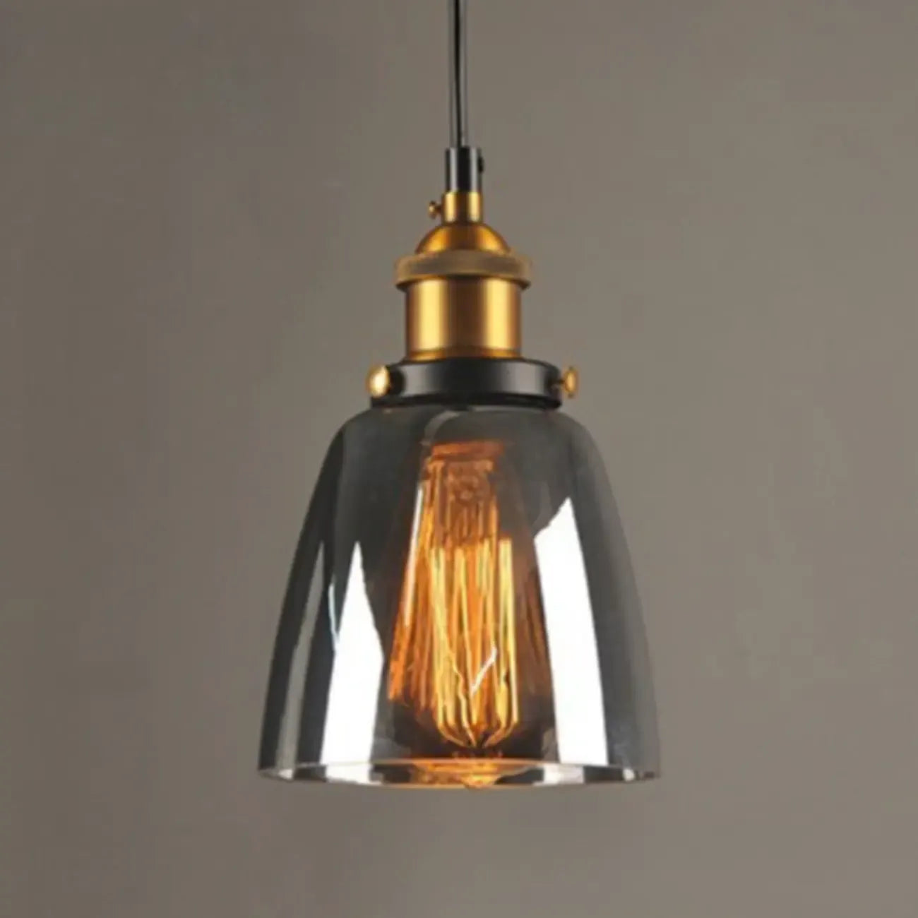 Old School Hardwired Globe/Barrel/Warehouse Clear Glass Pendant for Indoor with Grey/Translucent/Amber Vitreous Shade