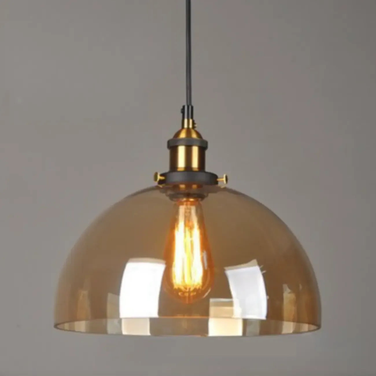 Old School Hardwired Globe/Barrel/Warehouse Clear Glass Pendant for Indoor with Grey/Translucent/Amber Vitreous Shade