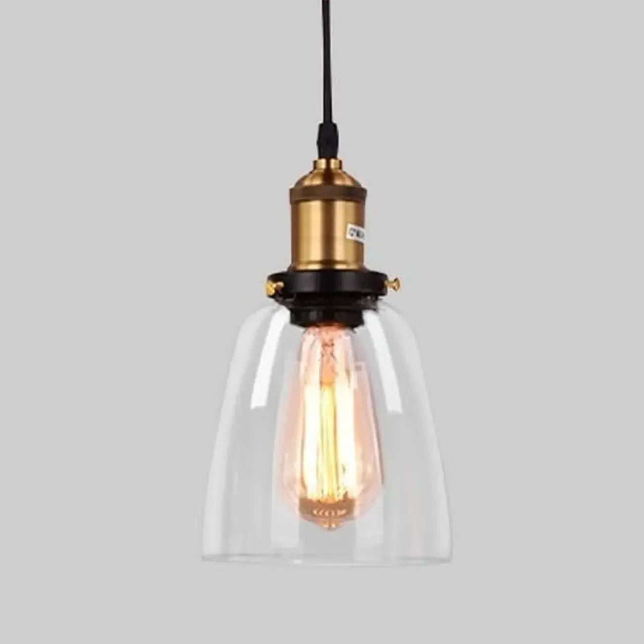 Old School Hardwired Globe/Barrel/Warehouse Clear Glass Pendant for Indoor with Grey/Translucent/Amber Vitreous Shade