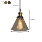 Old School Hardwired Globe/Barrel/Warehouse Clear Glass Pendant for Indoor with Grey/Translucent/Amber Vitreous Shade