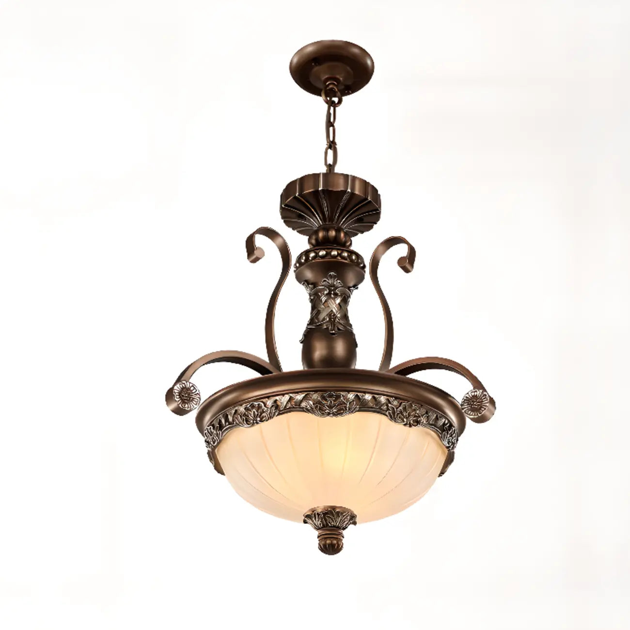 Indoor Vintage Frosted Flower Bell WIte Glass Shape Chandelier