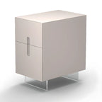 Modern White Wood Clear Base 2-Drawer Nightstand