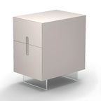 Modern White Wood Clear Base 2-Drawer Nightstand