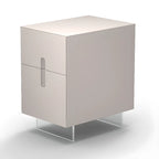 Modern White Wood Clear Base 2-Drawer Nightstand