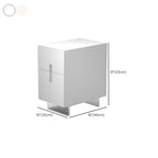 Modern White Wood Clear Base 2-Drawer Nightstand