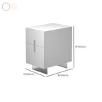 Modern White Wood Clear Base 2-Drawer Nightstand