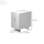 Modern White Wood Clear Base 2-Drawer Nightstand