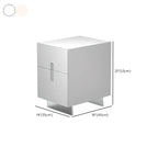 Modern White Wood Clear Base 2-Drawer Nightstand