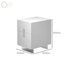 Modern White Wood Clear Base 2-Drawer Nightstand