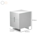 Modern White Wood Clear Base 2-Drawer Nightstand