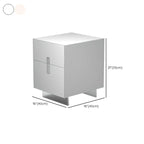 Modern White Wood Clear Base 2-Drawer Nightstand