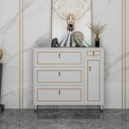 Grey Wooden Drop Front Shoe Cabinet with Adjustable Shelves