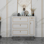 Grey Wooden Drop Front Shoe Cabinet with Adjustable Shelves
