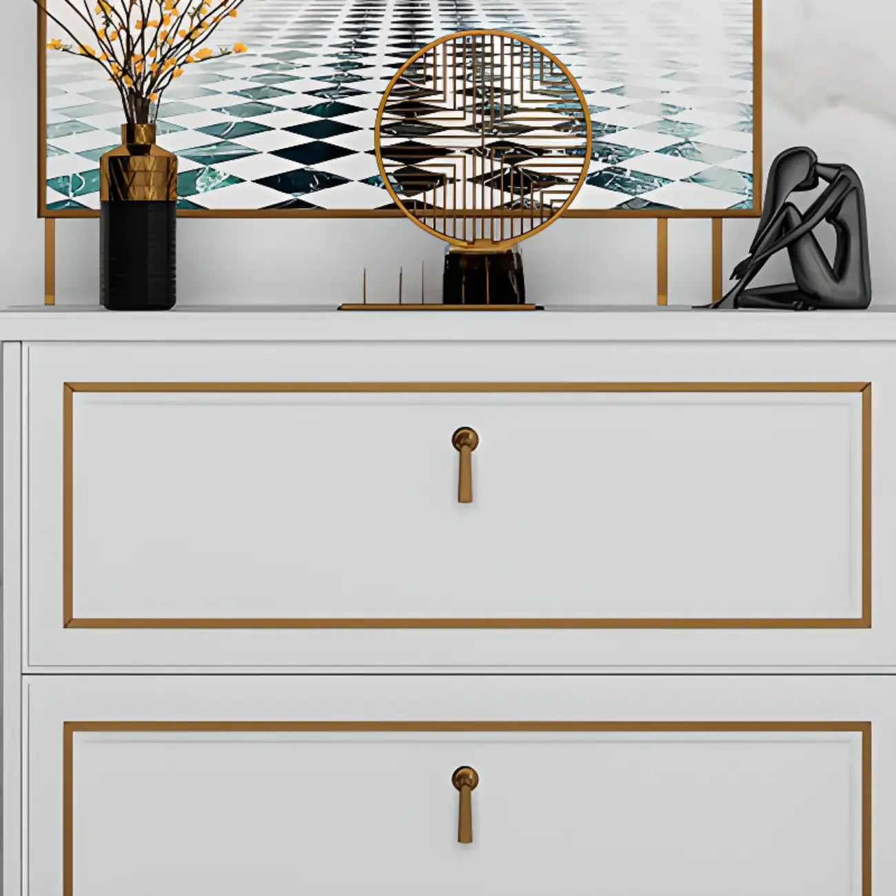 Grey Wooden Drop Front Shoe Cabinet with Adjustable Shelves