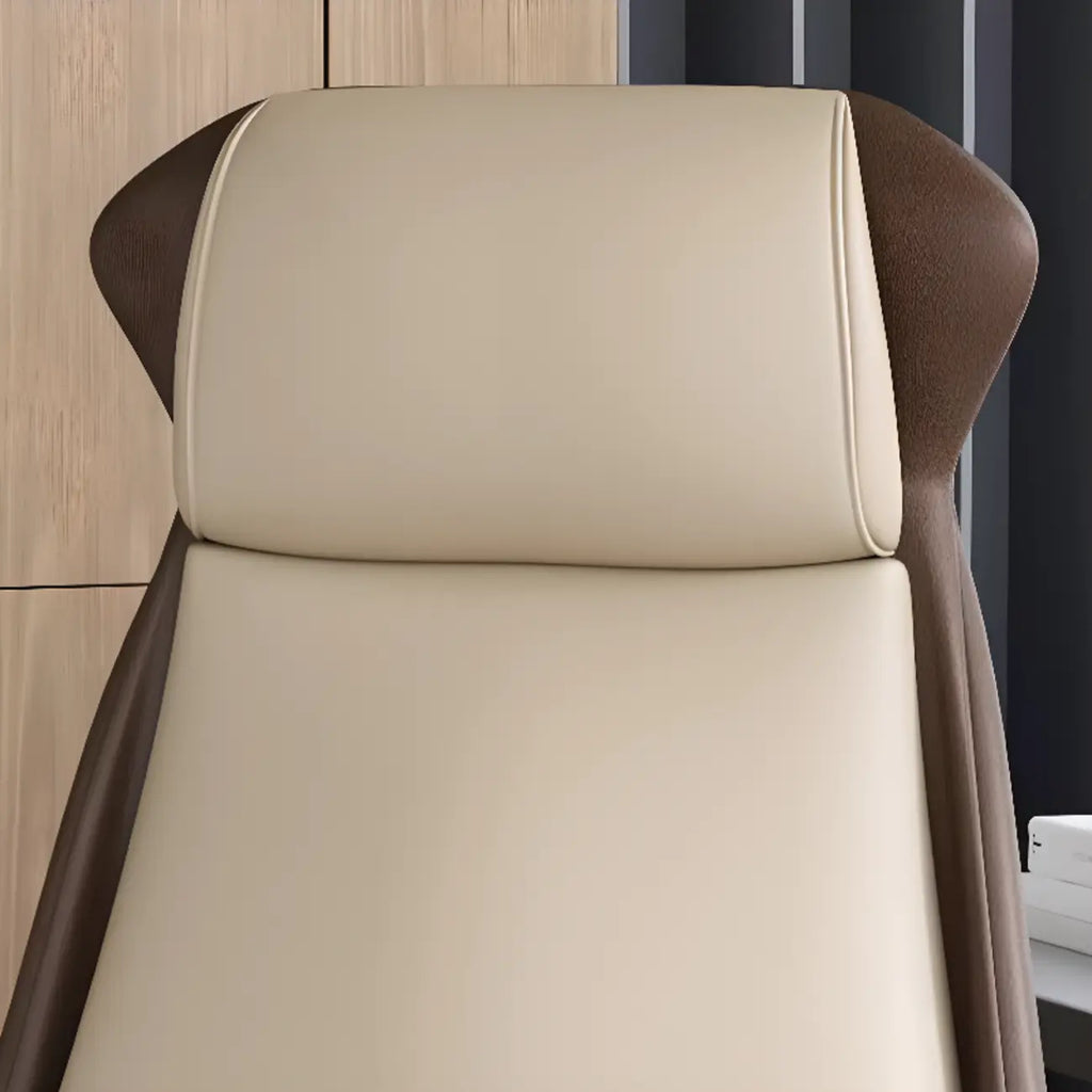 Modern White Orange Leather Ergonomic Executive Office Chair