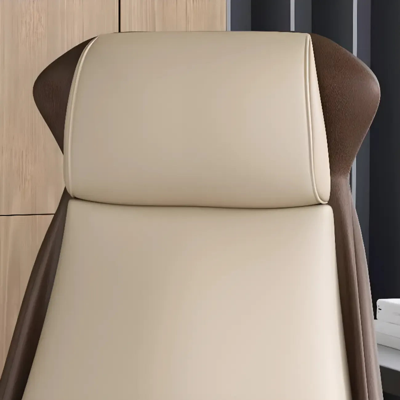 Modern White Orange Leather Ergonomic Executive Office Chair