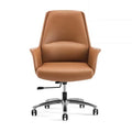 Modern White Orange Leather Ergonomic Executive Office Chair