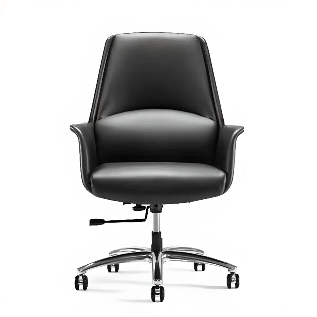 Modern White Orange Leather Ergonomic Executive Office Chair