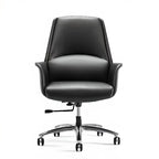 Modern White Orange Leather Ergonomic Executive Office Chair
