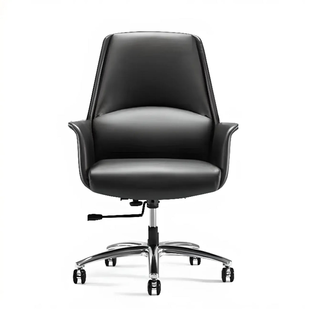 Modern White Orange Leather Ergonomic Executive Office Chair