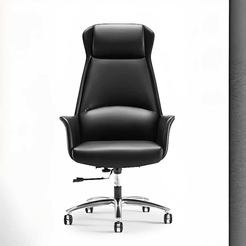 Modern White Orange Leather Ergonomic Executive Office Chair