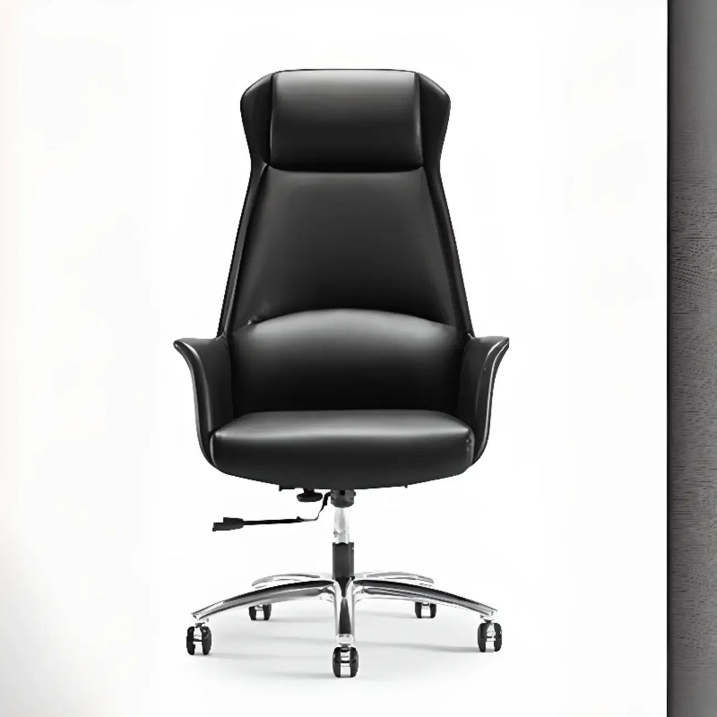 Modern White Orange Leather Ergonomic Executive Office Chair