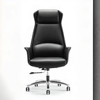 Modern White Orange Leather Ergonomic Executive Office Chair