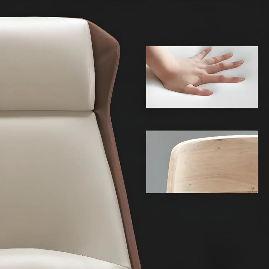 Modern White Orange Leather Ergonomic Executive Office Chair