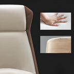Modern White Orange Leather Ergonomic Executive Office Chair