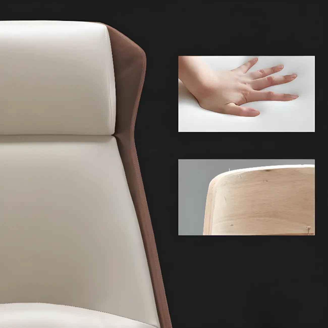 Modern White Orange Leather Ergonomic Executive Office Chair