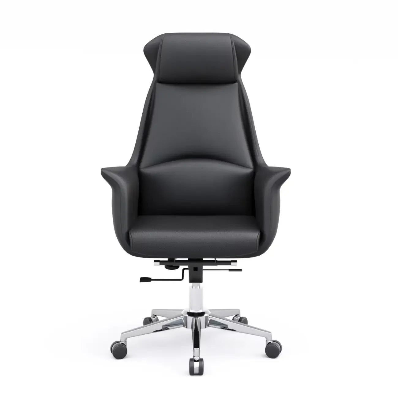 Modern White Orange Leather Ergonomic Executive Office Chair