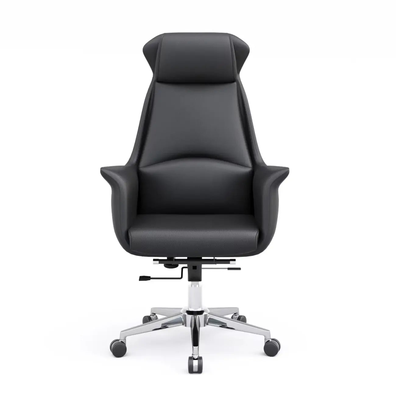Modern White Orange Leather Ergonomic Executive Office Chair
