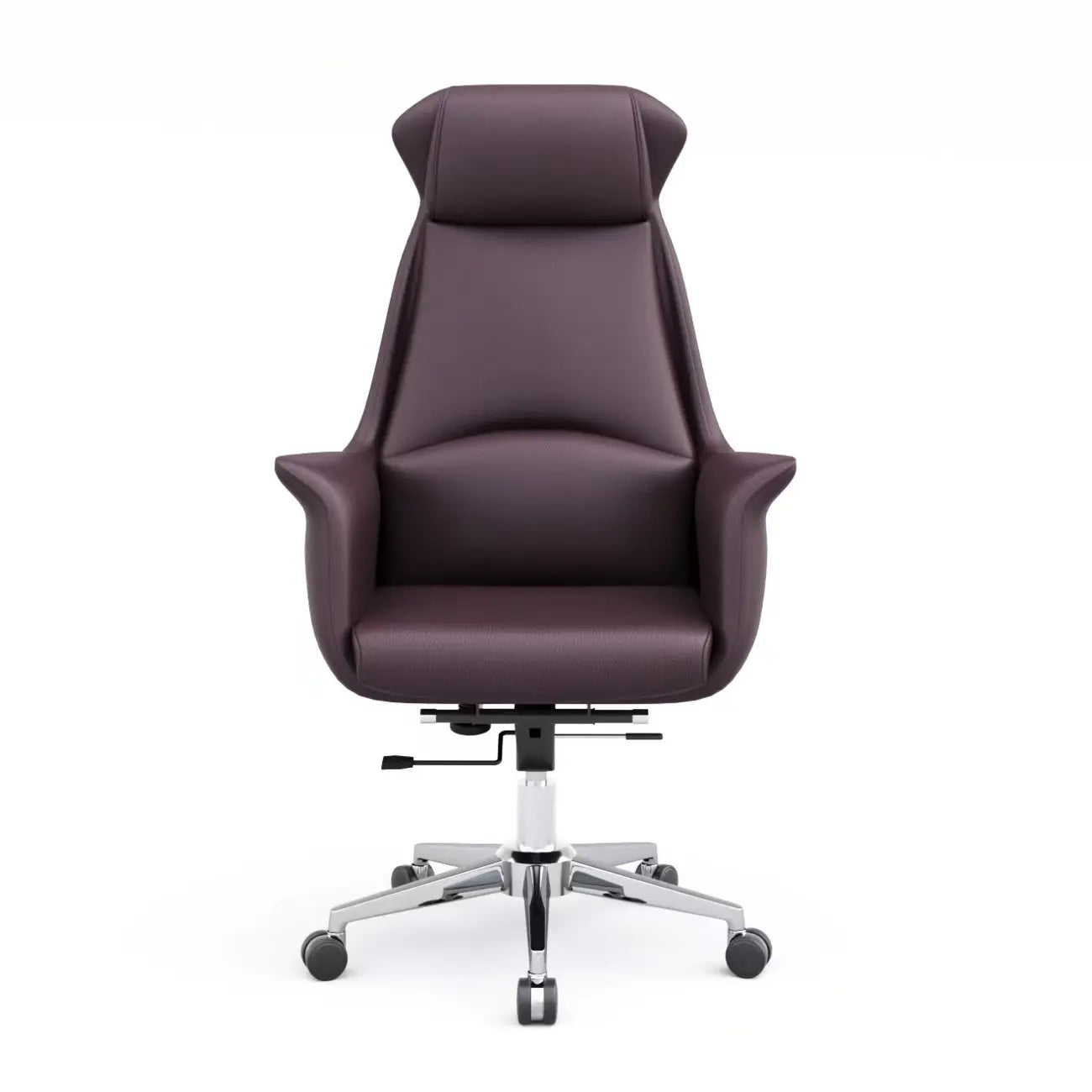 Modern White Orange Leather Ergonomic Executive Office Chair