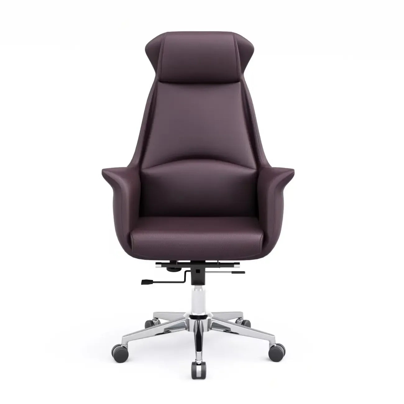 Modern White Orange Leather Ergonomic Executive Office Chair