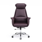 Modern White Orange Leather Ergonomic Executive Office Chair