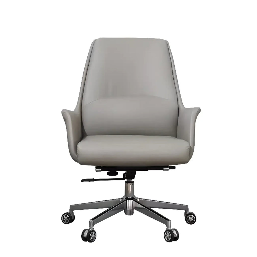 Modern White Orange Leather Ergonomic Executive Office Chair