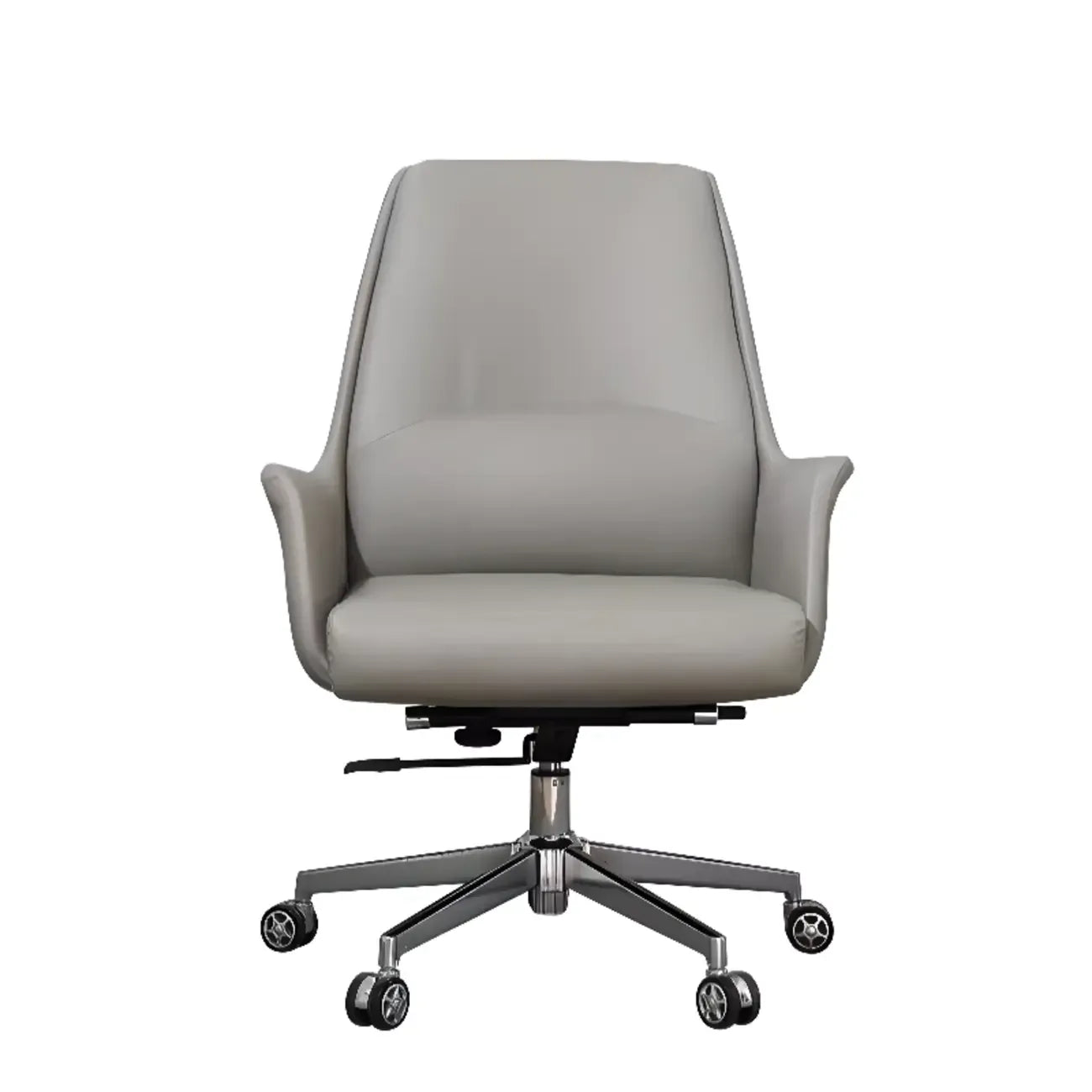 Modern White Orange Leather Ergonomic Executive Office Chair