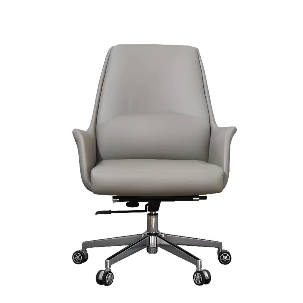 Modern White Orange Leather Ergonomic Executive Office Chair