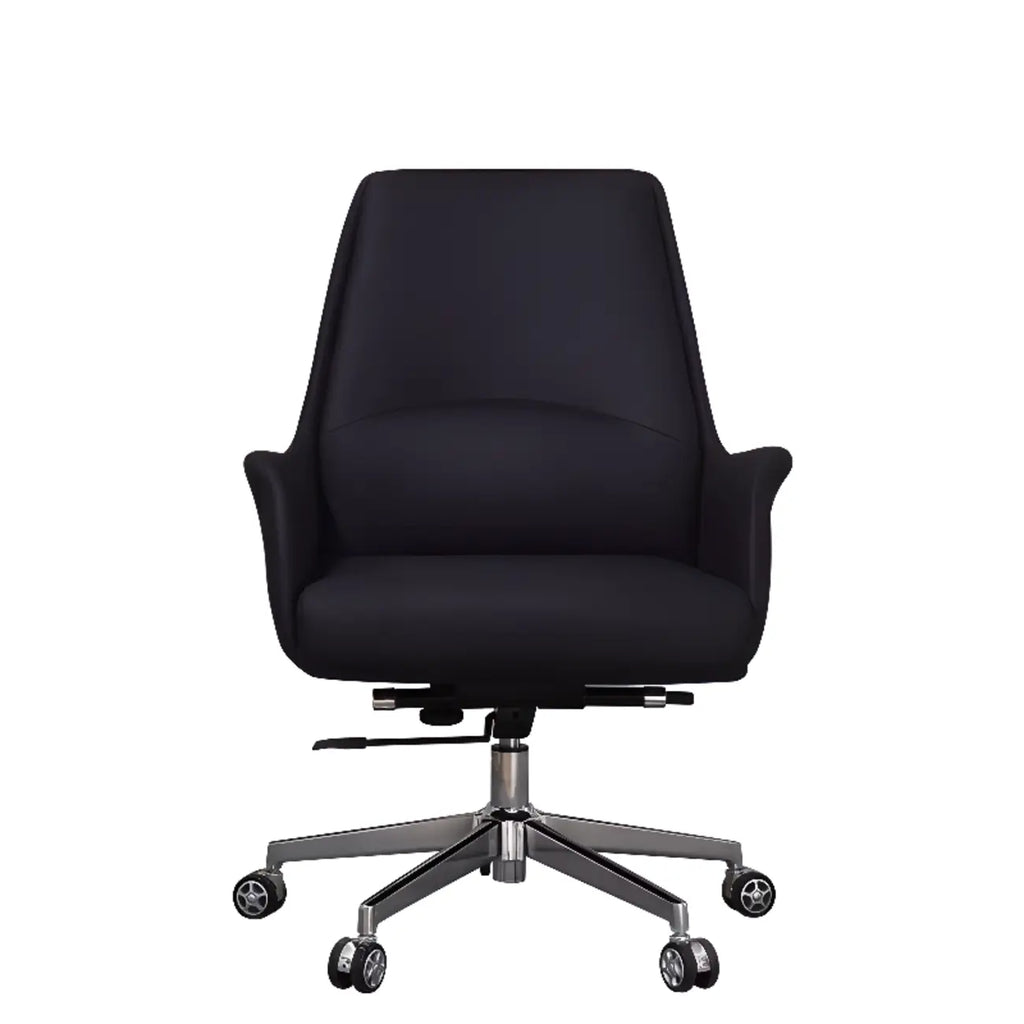 Modern White Orange Leather Ergonomic Executive Office Chair