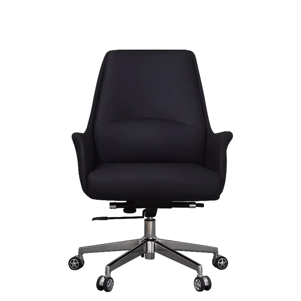 Modern White Orange Leather Ergonomic Executive Office Chair