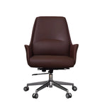 Modern White Orange Leather Ergonomic Executive Office Chair