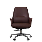 Modern White Orange Leather Ergonomic Executive Office Chair