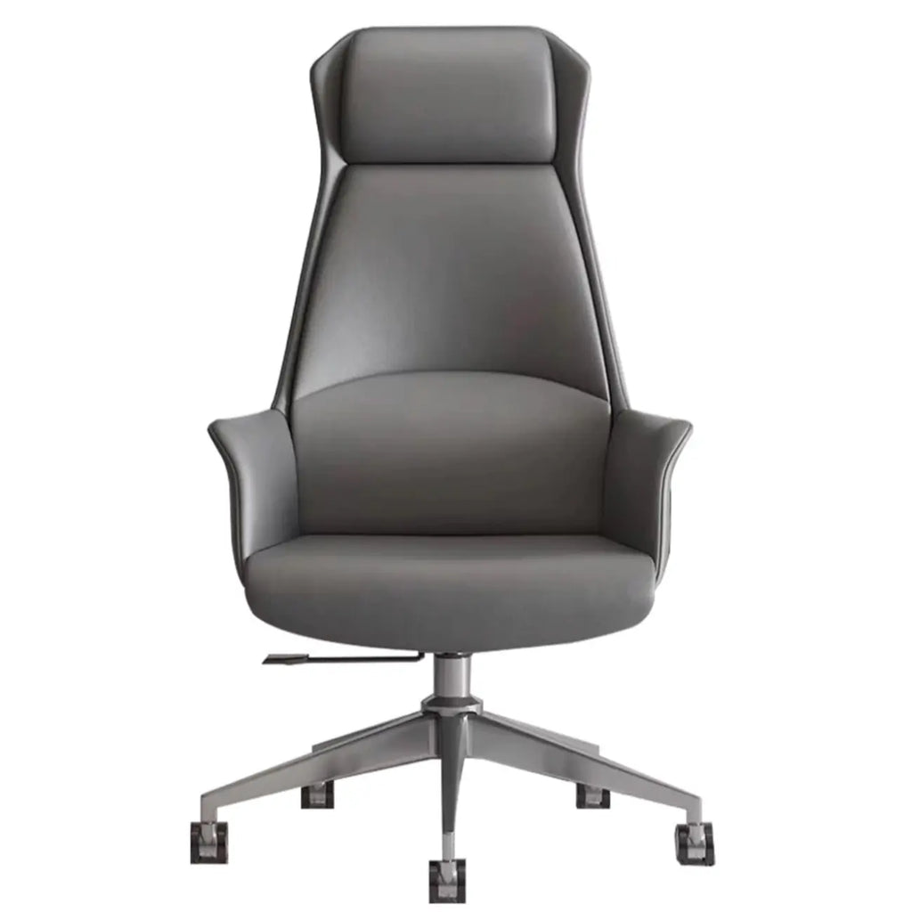 Modern White Orange Leather Ergonomic Executive Office Chair