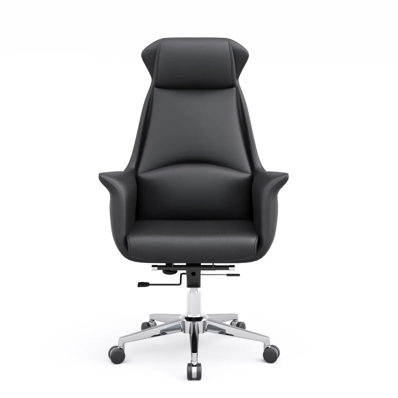 Modern White Orange Leather Ergonomic Executive Office Chair