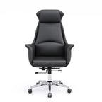 Modern White Orange Leather Ergonomic Executive Office Chair