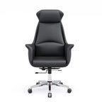 Modern White Orange Leather Ergonomic Executive Office Chair