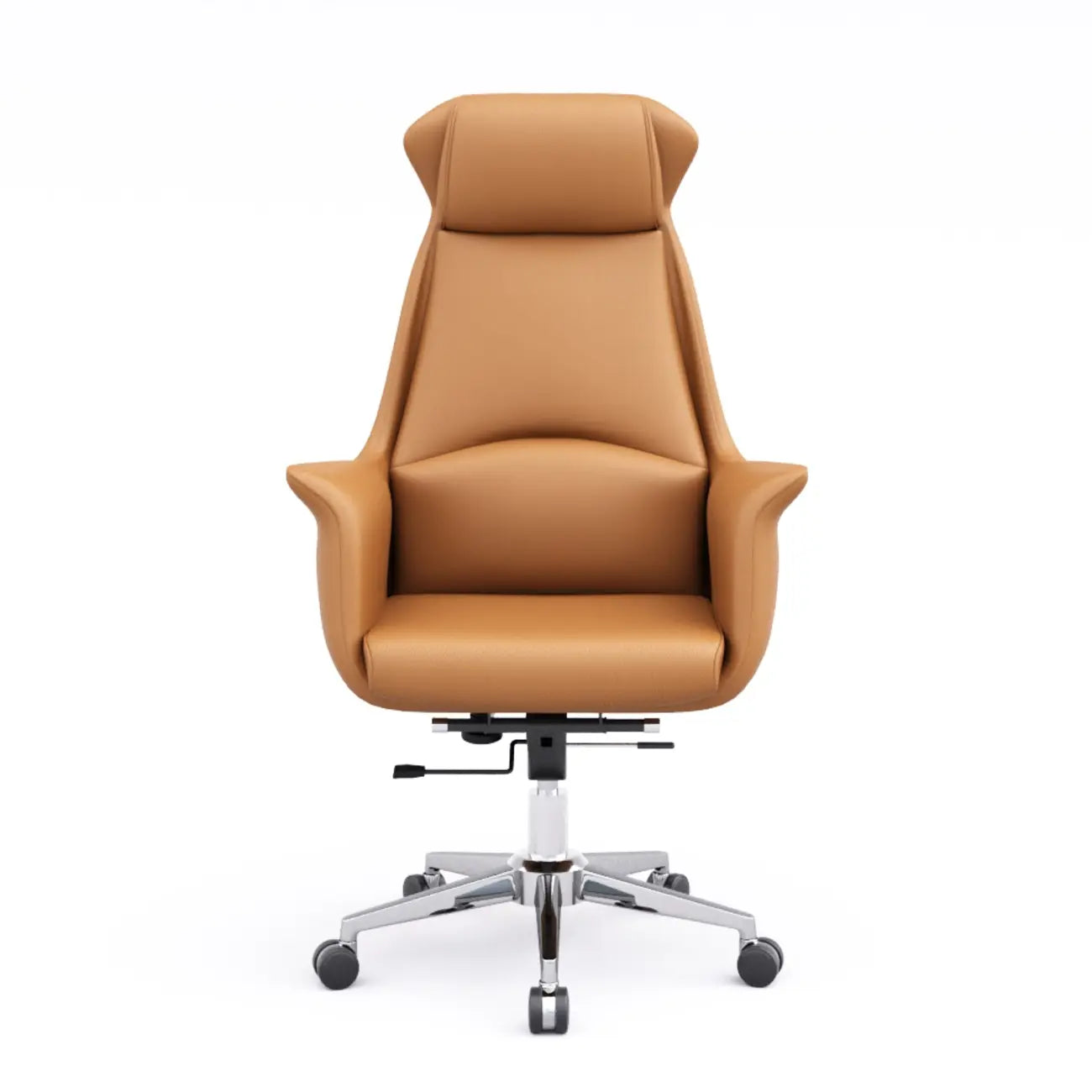 Modern White Orange Leather Ergonomic Executive Office Chair